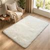 BEIMO Tappeto morbido e soffice shaggy, 120 x 170 cm, in finta pelliccia, non perde pelo, colore: bianco