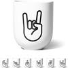 FYNGERS | ROCK 'N' ROLL, Forchetta per POMMESE | Tazza con segno a mano | Tazza opaca in porcellana | Perfetta tazza da caffè o tazza da tè | Super regalo