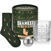 Shanker Golf - Calzini da golf on the rocks - Calzini, bicchiere da whisky e pallina da golf Ice Stone Set - Set regalo da golf per uomo - Taglia 8-13