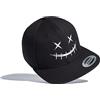 Baddery Berretto Flexfit Snapback - Scary Smile - Cappello ricamato Halloween per uomo e donna, Nero - Scary Smile, Taglia unica