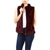 Miss Rouge - Gilet senza maniche, in pelliccia di coniglio bordeaux 36/44 taglia unica