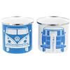 BRISA VW Collection - T1 Bus Pulmino Tazze Smaltate Set da 2 350 ml | Volkswagen Mug da Campeggio Set da 2, lamiera d'acciaio smaltata, confezione regalo, Stile Retrò, Blu/Bianco