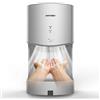 anydry 2630T Professionale Asciugamani ad Aria, a Parete,Automatico Asciugamani Elettrico da Bagno,con vaschetta raccogli Gocce,ABS,1400-1650W.(Argento)