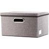 Prandom Scatola con coperchio pieghevole(confezione da 3),linen container, scatola porta oggetti decorative,grigio(29x22x17)