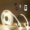 TK99SW Striscia LED COB 2M, Striscia LED Bianco Naturale 4000K, Fascia Luminosa 24V Dimmerabile, Larghezza 8mm, con Telecomando RF e Alimentatore, per Decorazione Domestica, Cucina, Specchio