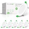 ALUSSO Faretti LED da Incasso for Ceiling 4W 280LM, Cool White 6500K Faretti da incasso, Ultra Slim Cutout 55-68MM Spotlights, Beam Angle 120° Round Spots IP44 per bagno camera da letto cucina, 6 Pack