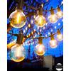 Zuske Catena Luminosa Esterno Solare, 9.5M Catena Luci Stringa Giardino con 15+1 Lampadine LED, 5 Modalità, Impermeabile IP65, Filo Luci per Casa, Feste, Balcone, Natale, Matrimonio - Bianco Caldo