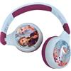 Lexibook - Disney Frozen - Cuffie Bluetooth 2-in-1 per bambini, Stereo senza fili cablato, cassaforte per bambini per ragazze, pieghevole, regolabile, blu/viola, HPBT010FZLXB