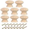 PATIKIL Manopole da 1-1/8 Pollici, 8pz Pomelli Rotondi per Cassetti e Cassettiere Maniglie Legno Pomelli per Cassetti Viti per Mobili da Cucina, Porta, Colore Legno