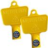 Meter Box Repair Kit Confezione da 2 chiavi triangolari per contatore del gas, chiavi gialle utility, armadietto, elettrico e acqua, in plastica riciclata, assistenza, manutenzione, accesso, standard UK
