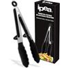 IPEA Pinze da Cucina in Acciaio Inox con Punte in Silicone - 35 CM - Pinza Professionale per Barbecue, Carne, Insalata, Pasta Buffet con Sistema di Bloccaggio - Pinze da Chef Resistenti al Calore