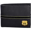 Route 66 - Portafoglio Uomo Pelle (Protezzione RFID) - Portafoglio Uomo Slim - Porta carte di Credito Uomo - Portacarte - Porta Tessere - Portaessere Uomo Tascabile - Wallet (Orizzontale)