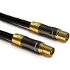 Premium X Cavo Antenna TV Gold-Line 2m Nero - Cavo Coassiale in Rame ad Alta Efficienza, da Connettore IEC a Presa, Ideale per HDTV 4K, Schermatura 135dB, Contatti Dorati