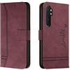 Bravoday Cover per Xiaomi Mi Note 10 Lite 5G, Flip Custodia in Pelle PU Portafoglio Custodia per Xiaomi Mi Note 10 Lite 5G, con Slot per Schede, Vino Rosso