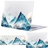 FFBOFFC Cover Compatibile per MacBook Air 13 Pollici 2020-2018 Modello A2337 A2179 A1932 con Retina Display & Touch ID, Portatile Plastica Custodia Rigida & Tastiera Copertina, Montagna blu inchiostro
