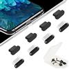 AUZOSL 8 pezzi USB C antipolvere 4 alluminio + 4 silicone Type C tappo protettivo compatibile con Samsung Galaxy S24 Ultra Xiaomi Redmi Note 14 Pro OnePlus Huawei Mate 80 nero