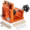 VEVOR Kit Maschera per Fori Ciechi Regolabile da 12 mm a 48 mm, Sistema di Fori Tascabili con Trapano a Gradini, Chiave Esagonale, Anello di Arresto del Trapano, per la Lavorazione del Legno