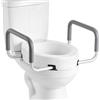 VEVOR Sedile WC Rialzato da Bagno con Capacità di Carico di 136 kg e Altezza di Sollevamento di 88,9 mm, Sedile WC Rialzato e Allargato Universale con Braccioli per Anziani, Disabili, Adulti
