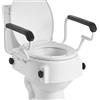 VEVOR Sedile Sollevabili di Ausilio Mobilità con Capacità di Carico di 136 kg e Altezza di Sollevamento di 101,6 mm e Coperchio per WC, con Maniglie Imbottite per Anziani, Donne Incinte