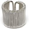 VLNET ® | Vestopazzo anello fascia filo sottile intrecciato | placcato argento 925 | lavorazione artigianale | tg unica misura regolabile