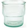 H&H Rib - Set 6 Bicchieri Impilabili in Vetro 100% Riciclato, Colore Verde, 32 cl