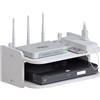 Orrdiffi Scatola Portaoggetti per Router WiFi,Porta Modem da Parete,Mensole da Muro Bianche a Doppio Strato per la Decorazione della Parete,per Router,Decoder via Cavo,Lettori DVD e Telecomandi-30 cm