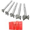 Mengshen Forstner Punte per Trapani Trapano del legno 15-35mm 5PCS, set di foratura in metallo duro per carburo cementato con cerniera al carbonio HSS con gambo tondo