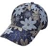 SJTJSPX Cappellino da baseball da donna, vintage, cappello, ricamo, floreale, in cotone, regolabile, visiera anti-sole, cappello da sole, sport estivo, berretto snapback da golf all'aperto, blu, 58 cm