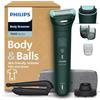 Philips Bodygroom serie 7000 - Rifinitore per uomo, testina flessibile 2D tripla protezione, Testine intercambiabili, Rifinitura e rasatura intima, Impermeabile 100%, 120 minuti autonomia, BG7485/30