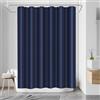 LUKDUNG Tenda da bagno in poliestere, 180 x 200 cm, anti muffa per bagno, tenda da doccia in tessuto, impermeabile, lavabile, Shower Curtain con 12 ganci blu navy