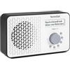 TechniSat VIOLA 200 - Radio portatile DAB+/FM (con display LCD, antenna telescopica, memoria preferiti, presa per cuffie, alimentazione a rete e a batteria, altoparlante mono, RDS, PLL) bianco/nero