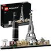 LEGO Architecture Parigi Set con Torre Eiffel e Museo del Louvre da Costruire, Kit Modellismo per Adulti con Monumenti, Set da Collezione Skyline, Idee Regalo per Uomo, Donna, Lui o Lei 21044