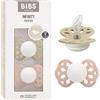 BIBS Infinity GLOW Ciuccio, 0-6 mesi, confezione da 2, Vanilla/Blush