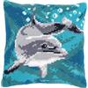 VERVACO Kit Cuscino Punto Croce DELFINO Set Ricamo Principianti Cuscini Gobelin Decorativi ca. 40 x 40 cm Accessori Per Lavoretti Creativi DIY Casa Decor Hobby Adulti Cross Stitch