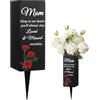 Geosar Vasi per cimitero per tomba in metallo cimitero tomba vaso di fiori funebre cimitero vaso commemorativo supporto per fiori con punta mamma decorazioni floreali cimitero per tomba prato cortile