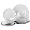 Rosenthal 11770-800001-28370 Mesh - Servizio da Colazione con 4 Piatti (profondità 21, Piatti Piatti 21 cm, 27 cm), 14 cm, Colore: Bianco