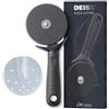 Deiss Lux - Tagliapizza resistente con rotella, in acciaio inox, affilato, liscio, con impugnatura facile da impugnare, lavabile in lavastoviglie