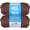 Mscat 2 rotoli di lana brasiliana acrilica per uncinetto, trecce africane Jumbo, estensioni sintetiche per capelli 70 g/rotolo (30 #)
