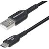 StarTech.com Cavo di Ricarica da USB-A a USB-C 1m, ricarica e sincronizzazione, 3A, rivestimento in TPE, cavetto USB 2.0 Nero