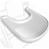Babarta Tavolo per seggiolone compatibile con sedia Stokke Tripp Trapp con potente superficie di aspirazione liscia, design ergonomico curvo, bianco lucido - senza BPA, facile da montare