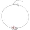 Kerraom Bracciale in Argento 925 con Fiore di Ciliegio,Bracciale Loto e Opale，Braccialetto Regolabile per Donna per Meditazione,Compleanno e Festa della Mamma Braccialetto