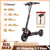 SUNNIGOO Nuovo Scooter Elettrico Potenziato 800W, 48V 15Ah, Velocità Massima 50km/h, Autonomia 55km, Pneumatici 10'', Doppio Freno, Ammortizzatori, Pieghevole, con Sedile Rimovibile