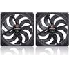 NOCTUA Ventole Noctua NF-A14X25 G2 PWM Sx2-PP chromax.black LCP 140mm Kit Da 2 Nero