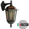 Moretti Luce S.n.c. Applique da Parete Lanterna Down Nera/argento/ramato 1xe27 Firenze Moretti