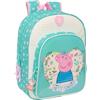 safta PEPPA PIG PRETTY FLOWERS - Zaino scuola per bambini, zaino per bambini, adattabile al carrello, ideale per bambini in età scolastica, comodo e versatile, qualità e resistenza, 26 x 11 x 34 cm,