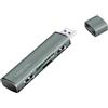 LogiLink UA0394 - Hub USB 3.2 (Gen2) a 2 Porte con Lettore di schede per schede microSD e SD, alloggiamento in Alluminio con Cappuccio Protettivo