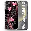Cokitec Cover rinforzata per Samsung Galaxy A56 5G Amore Cuore Rosa Montante su Nero