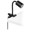 Eglo Lampada da scrivania LED Portella, con clip, luce da lettura in metallo nero, include lampadina GU10, illuminazione calda