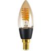 Eglo connect.z Smart Home - Lampadina LED E14, C35, Matter, ZigBee, app e controllo vocale Alexa, dimmerabile, bianco caldo-bianco freddo, 320 lumen, 4,9 W, vintage, colore ambrato