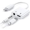 Vinmooog Adattatore cuffie per iphone【 Certificato MFi 】 2in1 HiFi Adattatore Jack Cuffie AUX cavo adattatore di ricarica compatibile con iPhone 14/13/12/11/XS/XR/8/7